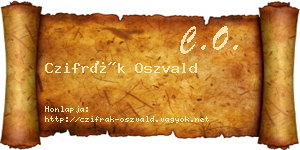 Czifrák Oszvald névjegykártya